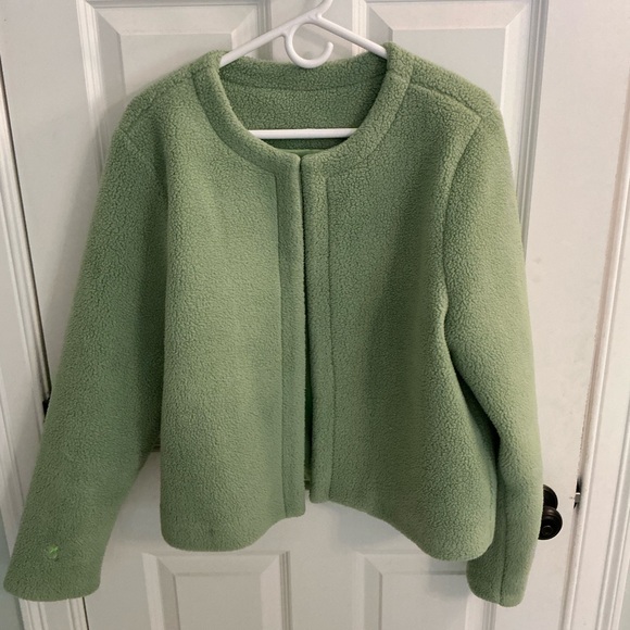 Dudley Stephens Cat Rock Cardigan in Basil fleece sz XL - Picture 2 of 8